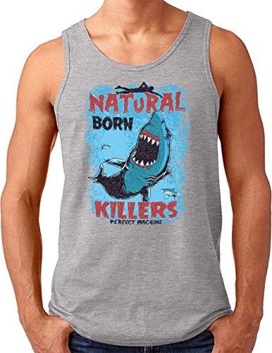 Débardeur pour homme OM3 au motif de requin blanc et coupe ample
