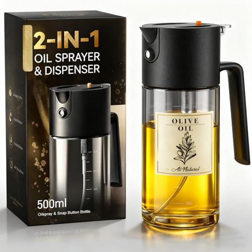 Costop 2 in 1 500ml/17oz Oil Sprayer for Cooking, 2026 Large Advanced Glass Olive Oil Dispenser...