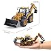 Dollox Die-cast Excavator Backhoe Front Loader Truck 1/50 Metal Engineering Vehicle Construction Tractor Model Collection Bulldozer Back Hoe Truck Decoration Toy Gift for Kids