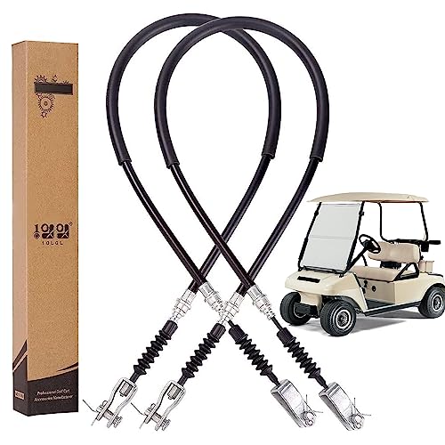 10L0L Golf Cart Brake Cable Set Stainless Steel Core Passenger and Driver Side for Club Car DS 1981-1999 G&E Golf Cart OEM# 1011125 1011403 1016761-01(42 Inch