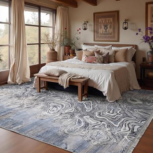 Image of Medallion Vintage Look Carpet for Living Room Bedroom Dining Room | Washable Area Rug with Non Slip TPR Backing | Modern Floor Carpet for Home(Design02-3x5 Feet)