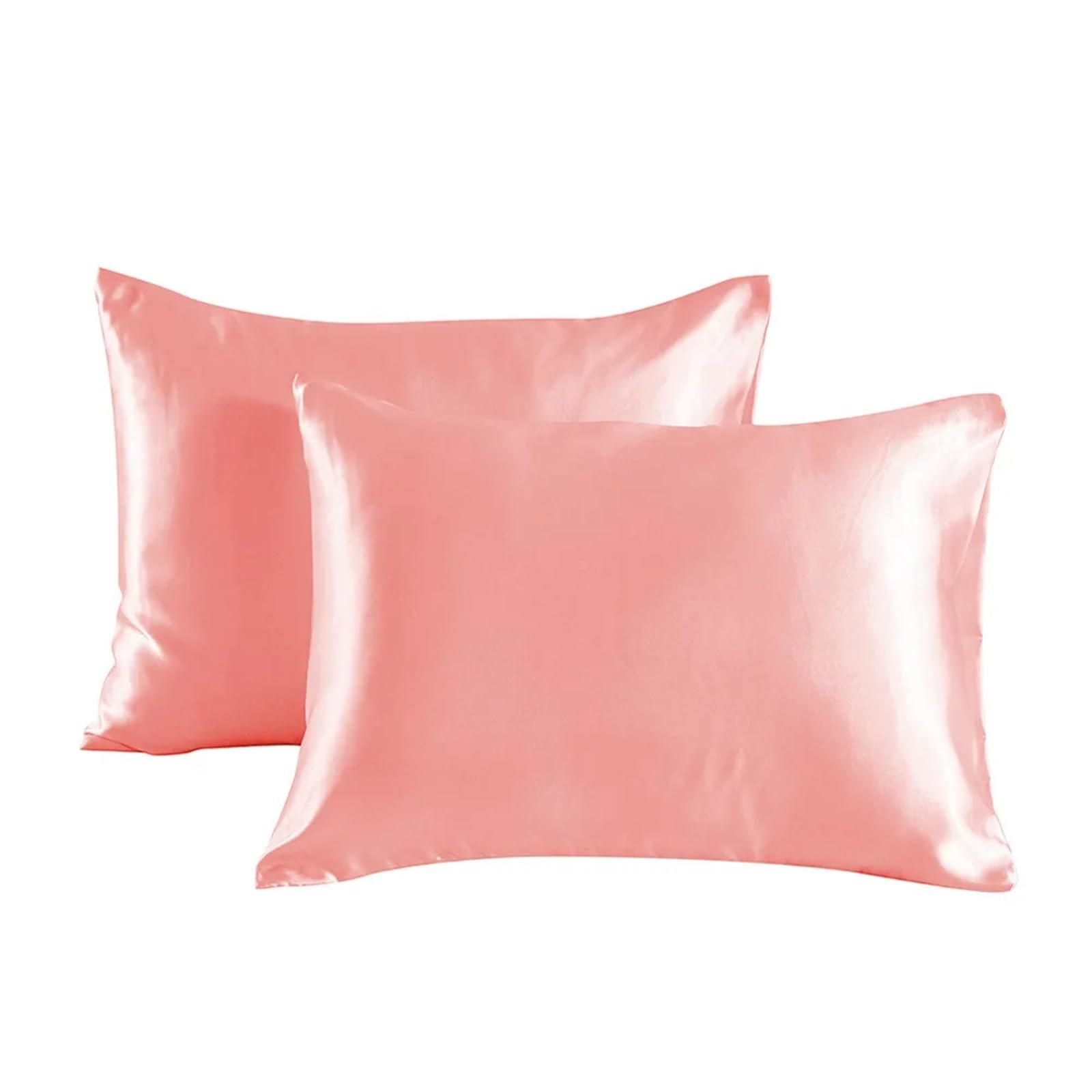 Pillowcase 2pc Satin Pillowcase - Silky Pillow Cases For Hair And Skin With Envelope Closure(Light orange,20x30 IN)