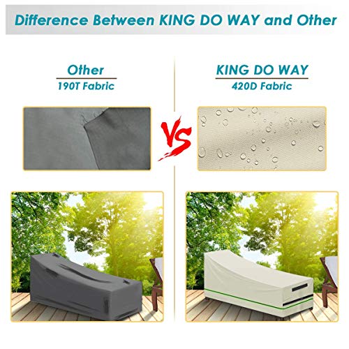 image for king do way Patio Chaise Lounge Cover, Heavy Duty Waterproof Lounge Ch
