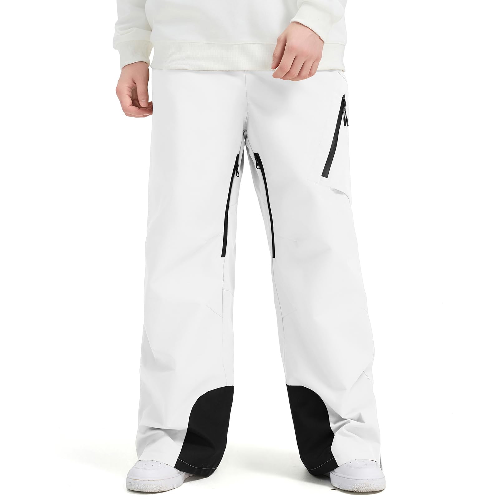HOUZONIY Pantalones de nieve para hombre, resistentes al agua, para invierno, con tirantes, pantalones de esquí para hombre