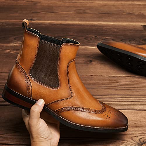 Mens chelsea boots Leather Formal Dress Boots4