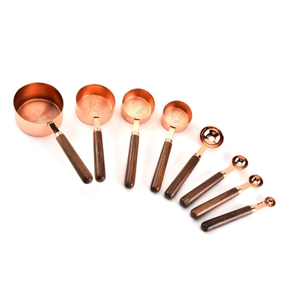 Kupfer-Messlöffel, Edelstahl, hochglanzpoliertes, verkupfertes Finish(Set of 4 Cups)
