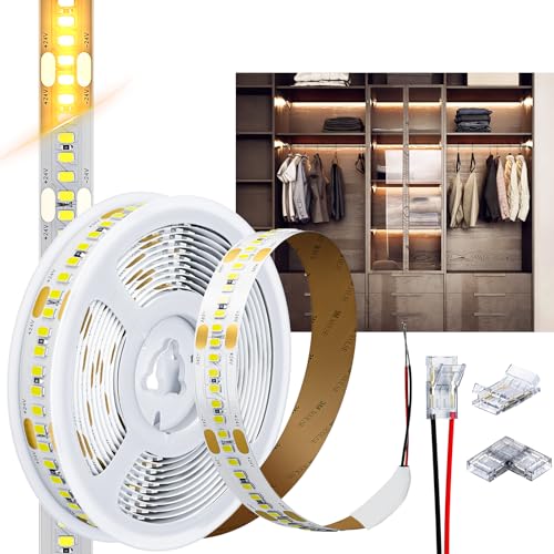 HOOLED Bande LED 5 Mètres Lumière Naturelle 4000 K, SMD 2835, 238 Leds/m, 20 W/m (100W), 2228 lm/m, Bande LED DC 24 V Dimmable Haute Luminosité, Ruban Lumineux