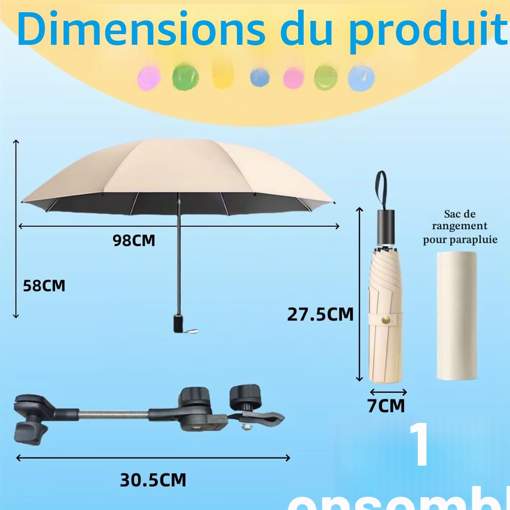 Parapluie Poussette Universelle Ombrelle,Parapluie Pour Enfants,Ombrelle Poussette Universelle,Parapluie de Landaus,Parasol Poussette Universelle,Poussette UV Protection Parapluie Chaise