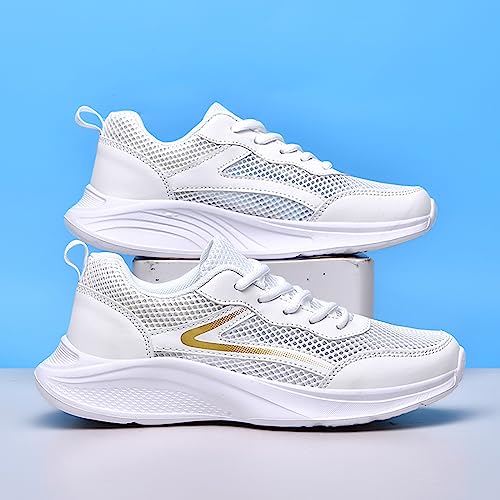 Hbeylia Fashion Sneakers for Women Athletic Running Walking Shoes Lightweight Lace Up Mesh Memory Foam Anti Slip Low Top Hiking Tennis Shoes Comfort Breathable Casual Sport Workout Gym Shoes3