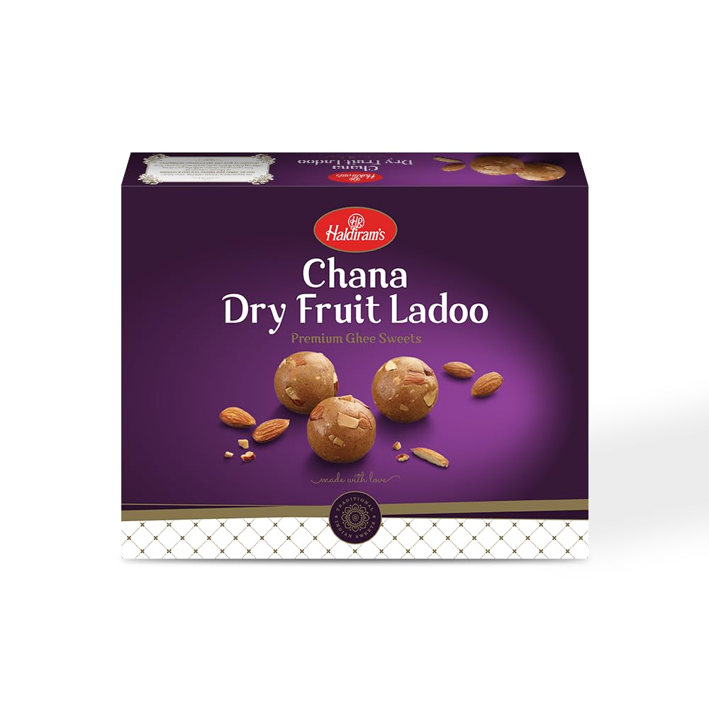 Haldirams Chana Dry Fruit Ladoo Combo Pack (400 grams x 2) | Fresh Indian Traditional Mithai | No Added Colours or Preservatives | Indian Sweets | Pure Desi Ghee | Festive Sweet Gift Box (B0CVQNFHJC) Amazon Price History, Amazon Price Tracker