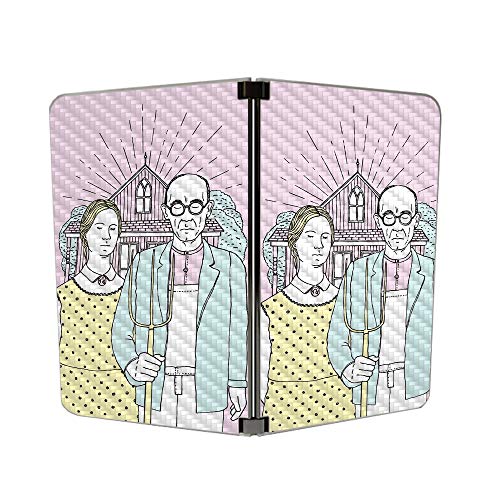 Image of MIGHTY SKINS Carbon Fiber Skin for Microsoft Surface Duo - American Gothic Pop | Protective, Durable Textured Carbon Fiber Finish | Easy to Apply | Made in The USA (CF-MISURDUO-American Gothic Pop)