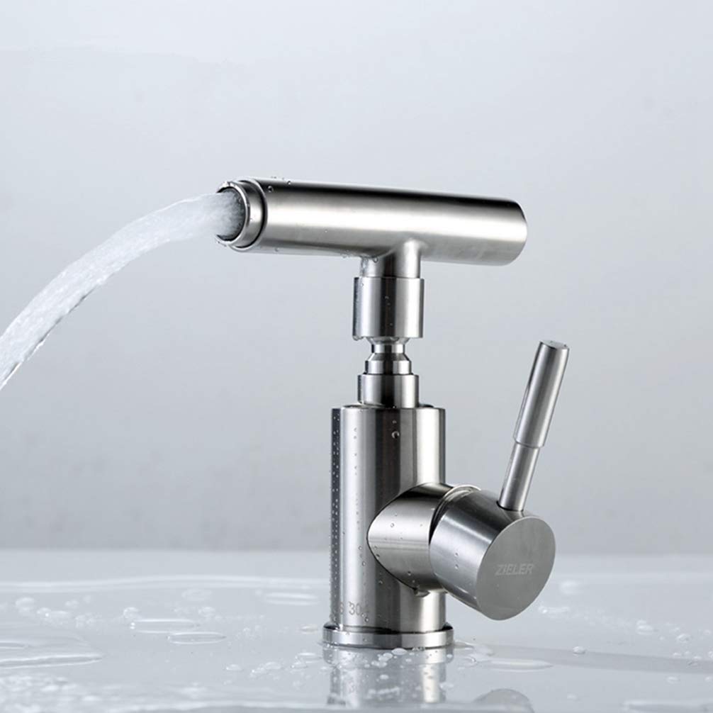 Stainless Steel Kitchen Faucet Mixer Tap 720 Degree Swivel Rotatable Basin Mixer,C