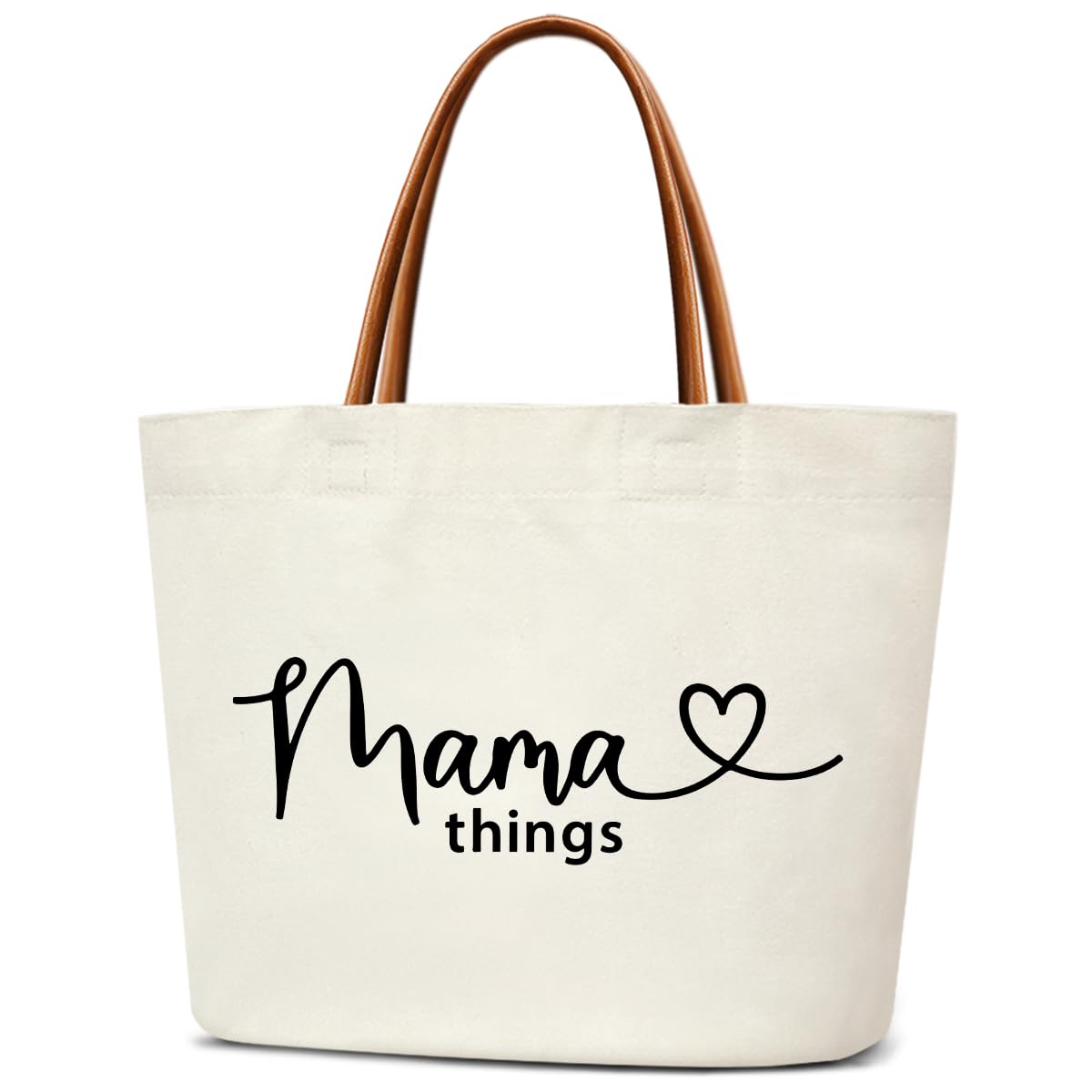 DOIUCRO Tote Bag For Women Large Shoulder Canvas Tote Bag with Leather Handles Reusable Grocery Bags for Vacation, Shopping