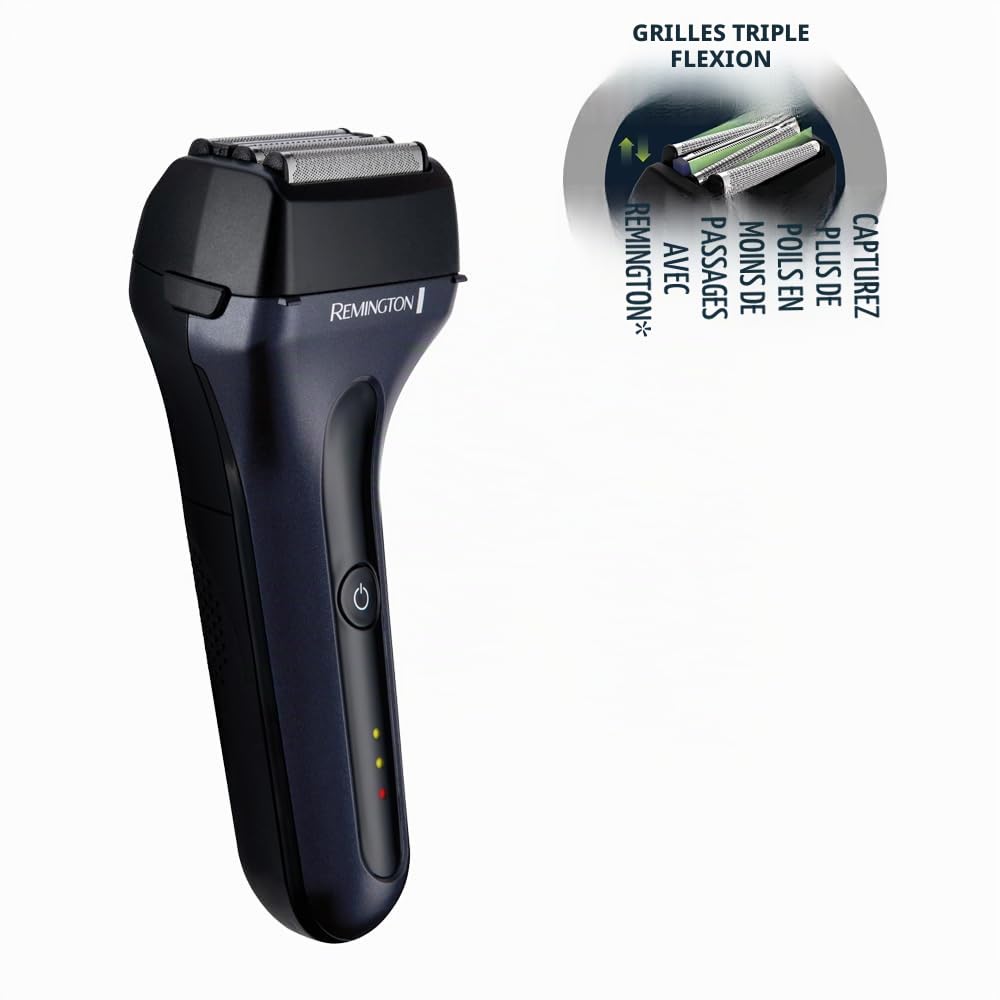 Remington Rasoir à grille électrique F7 (3 grilles flexibles de rasage pour poils longs et courts, rasage rapide et doux, humide et sec, 100% étanche, tondeuse précision, batterie lithium) F7000