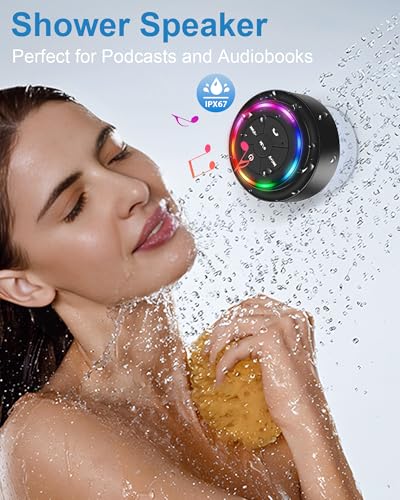 Razobws Bluetooth Shower Speaker, Portable Bluetooth Speakers, IP67 Waterproof Speaker wit - image 2