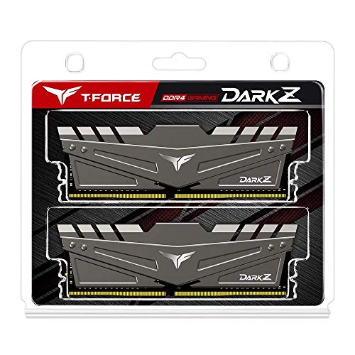 TEAMGROUP T-Force Dark Z 32GB Kit (2x16GB) DDR4 Dram 3200MHz (PC4-25600) CL16 288-Pin Desktop Memory Module Ram (Gray) - TDZGD432G3200HC16FDC01