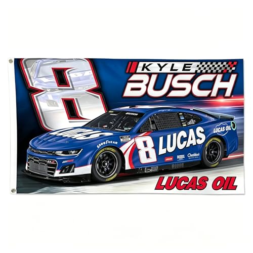 ENMOON Kyle Busch #8 Racing Flag 3x5 Ft 150D Polyester Flag with Brass Grommets for Garage Man Cave Outdoor Decor