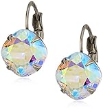 Sorrelli Essentials Cushion Cut French Wire Earrings, Antique Silver-Tone Finish, Crystal Aurora Bor
