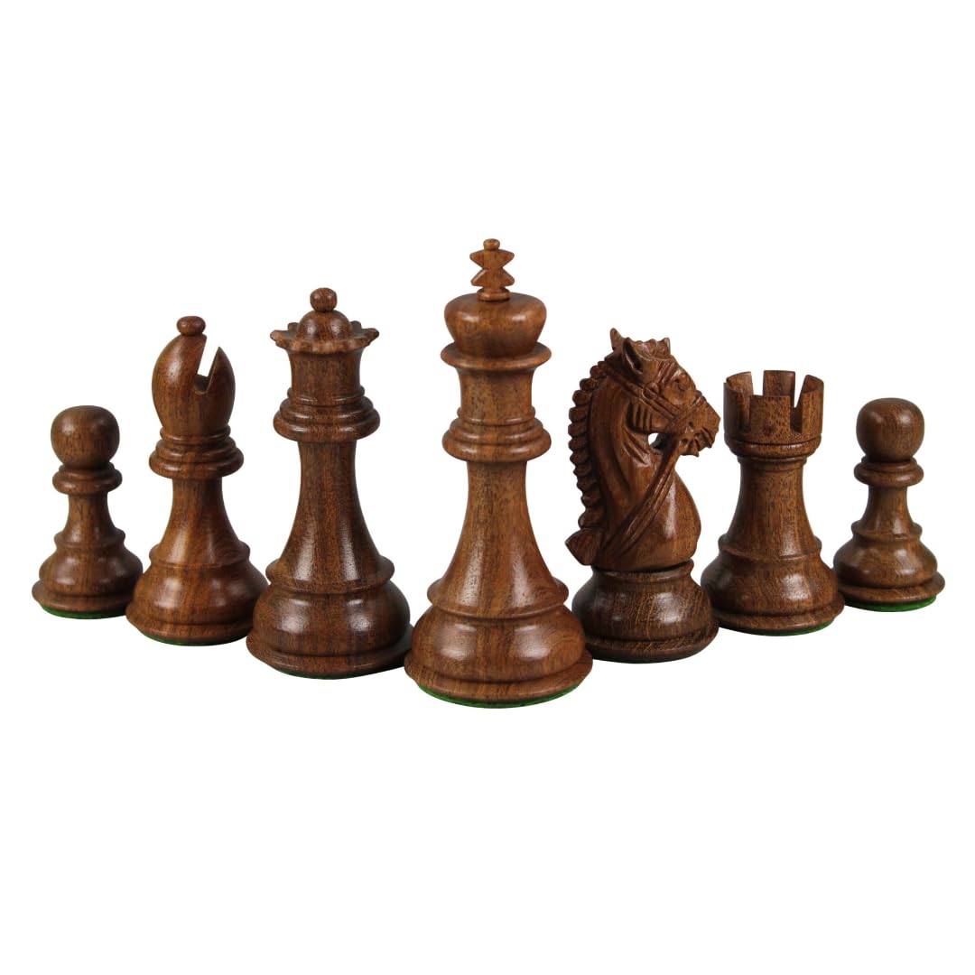 Set di scacchi in legno di noce, tavola piatta Helena in madreperla, 50,8 cm