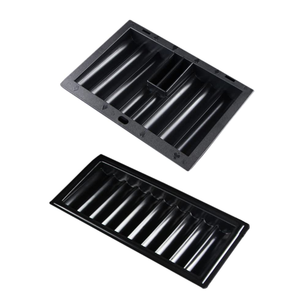 BESPORTBLE 2pièces Plateau à Jetons De Poker Plastique Plateau De Rangement pour Jetons De Table Plateaux Porte-jetons