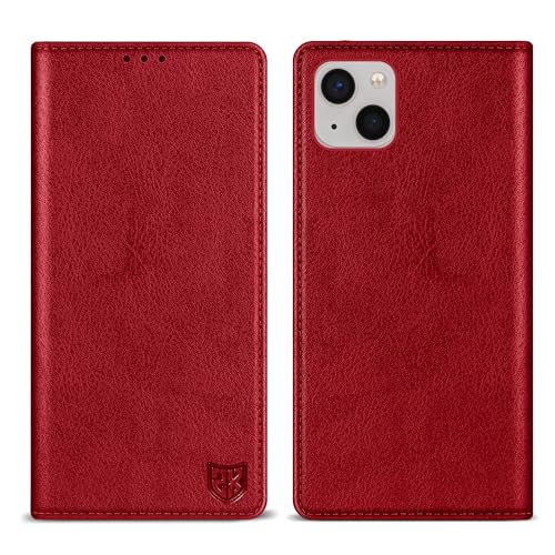 Image of ZZXX for iPhone 13 Mini Wallet Case Strong Magnetic 5.4 inch,Red