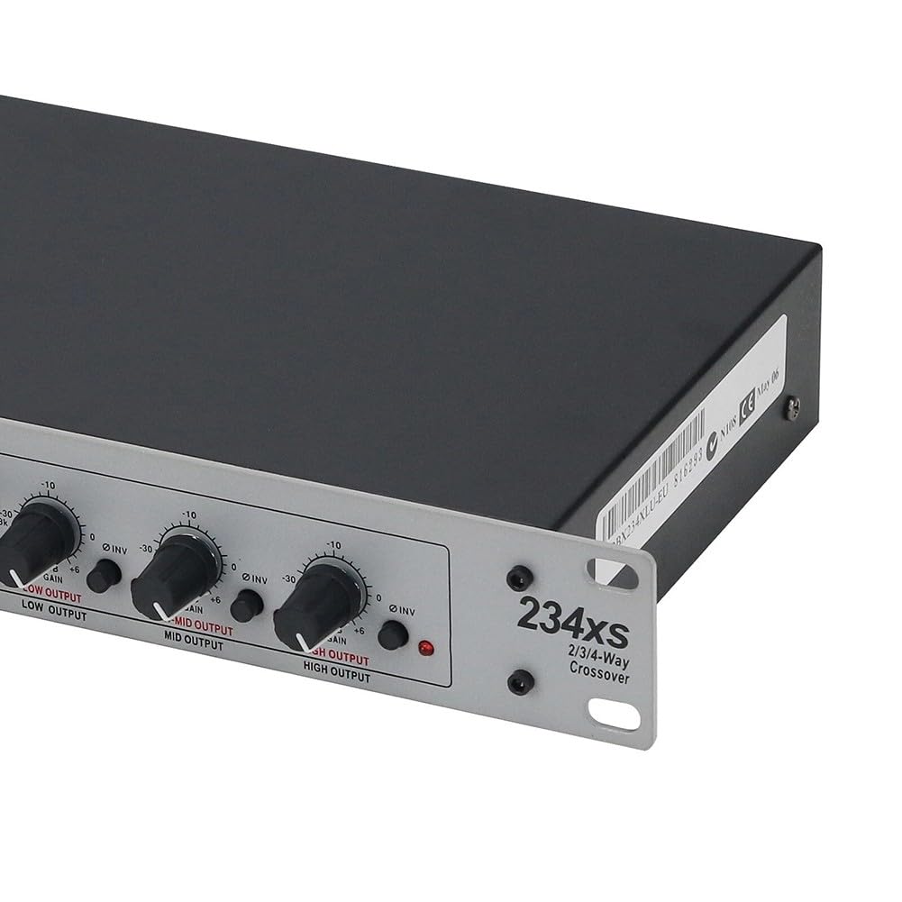 234XS - Processore audio elettronico a 2 vie, 3 vie, 4 vie, con filtro Linkwitz-Riley da 24 dB, ingresso e uscite, inversione di fase e passaggio alto da 40 Hz, per sistema PA studio