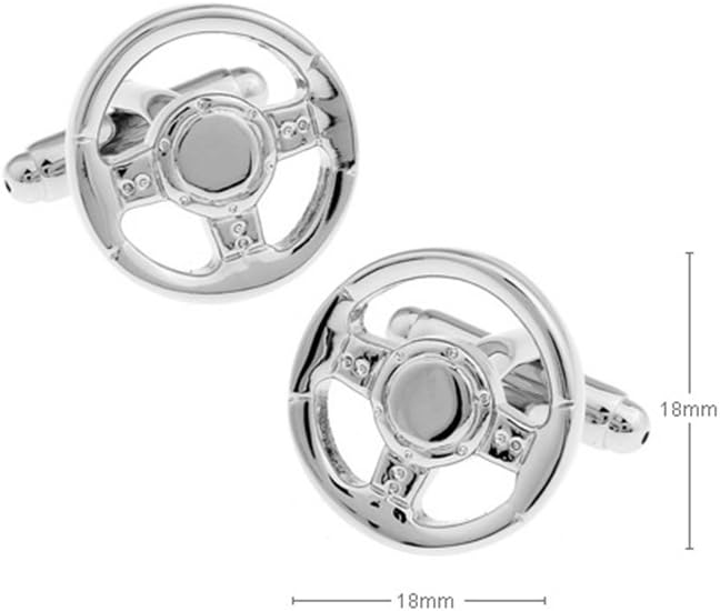 Steering Wheel Cufflinks Race Car Driver Metal Cuff Links