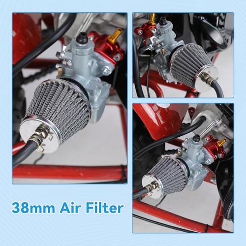 Image of EOPOAYI 38mm (1-1 /2 inch) Air Filter Compatible with Predator 212 196cc Coleman Mini Bike CT200U BT200X Baja Warrior MB200 KT196 Go Kart SSR125 Apollo Pit Dirt Bike GY6 50cc Taotao Scooter Moped ATV Parts