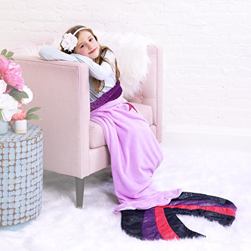 Blankie-Tails-My-Little-Pony-Mermaid-Blanket-Wearable-Blanket-Double-Sided-My-Little-Pony-Minky-Fleece-Blanket-Mermaid-Tail-Blanket-56-H-x-27-Kids-Ages-5-12-Twilight-Sparkle-Seapony 51GjT3hJv2L