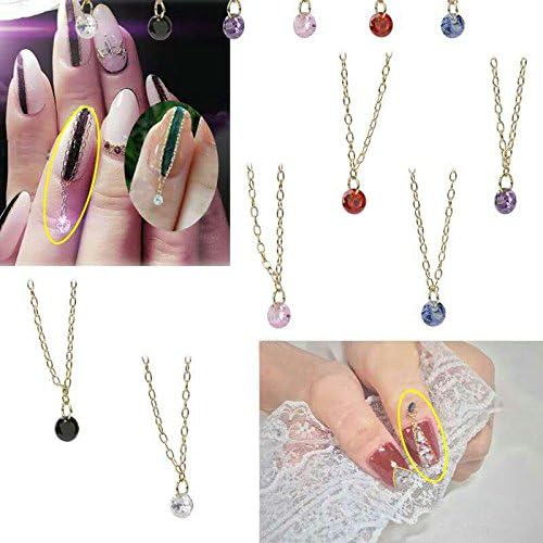 1 Pc Rhinestone Sling Chain Nail Dangle 3D Nail Decoration Alloy Elegant Manicure Nail Art Decoration