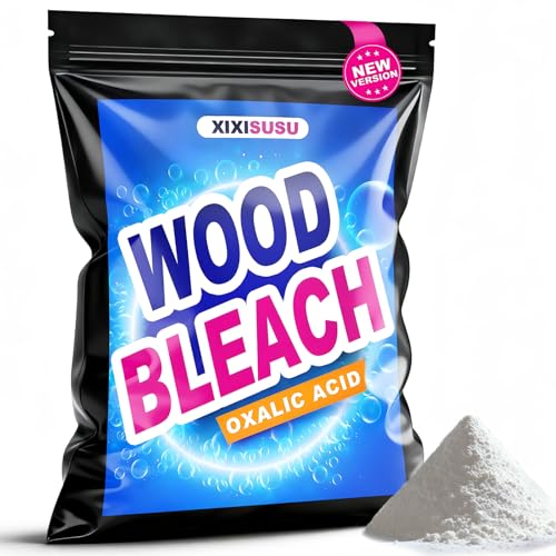 xixisusu Oxalic Acid Wood Bleach 1 LB - Professional Wood Stain Remover for Furniture & Hardwood Floors | Powder Formula Restores Decks Boats Antiques | Safe Fast-Acting (16 Ounces)