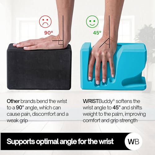 Image of WRISTBuddy Hand-Shaped Ergonomic Yoga Blocks for Optimal Wrist Support During Yoga, Pilates, Pushups, Planks, and Handstands - Patented Non Slip Blocks for Enhanced Stability and Comfort.