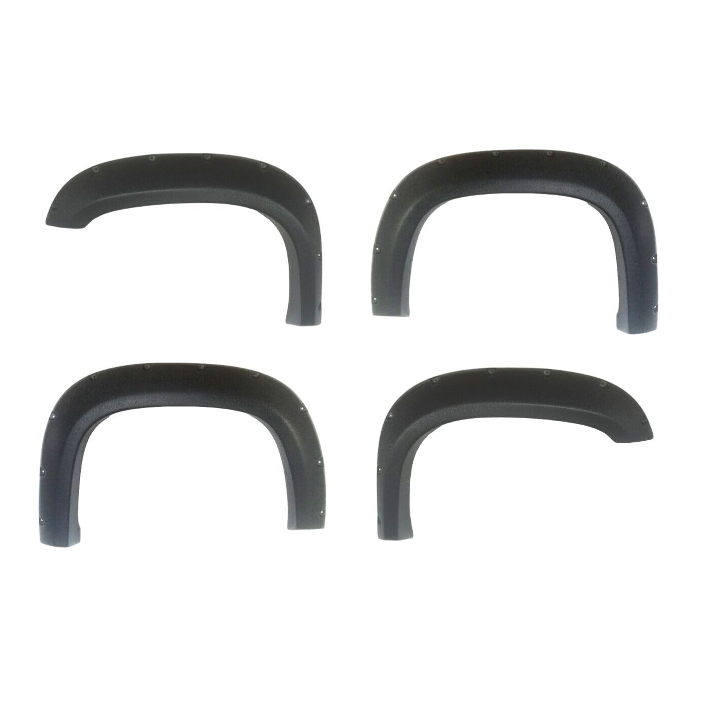 EIDZADK Front and Rear Left Driver and Right Passenger Side Black Sand Blast Textured Flare Flares Bolt for Chevy for Avalanche 2007-2013