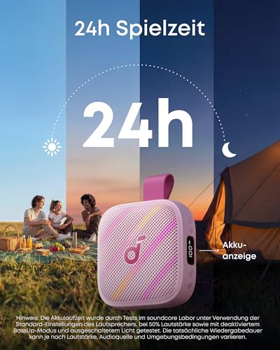 soundcore by Anker Boom Go 3i, tragbarer Lautsprecher mit 15W Sound, Rosa – Ansicht 3