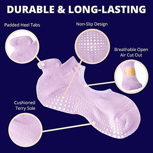 Image of LA ACTIVE Non Slip Yoga Grip Socks - Barre Ballet Pilates Athletic Socks for Men and Women