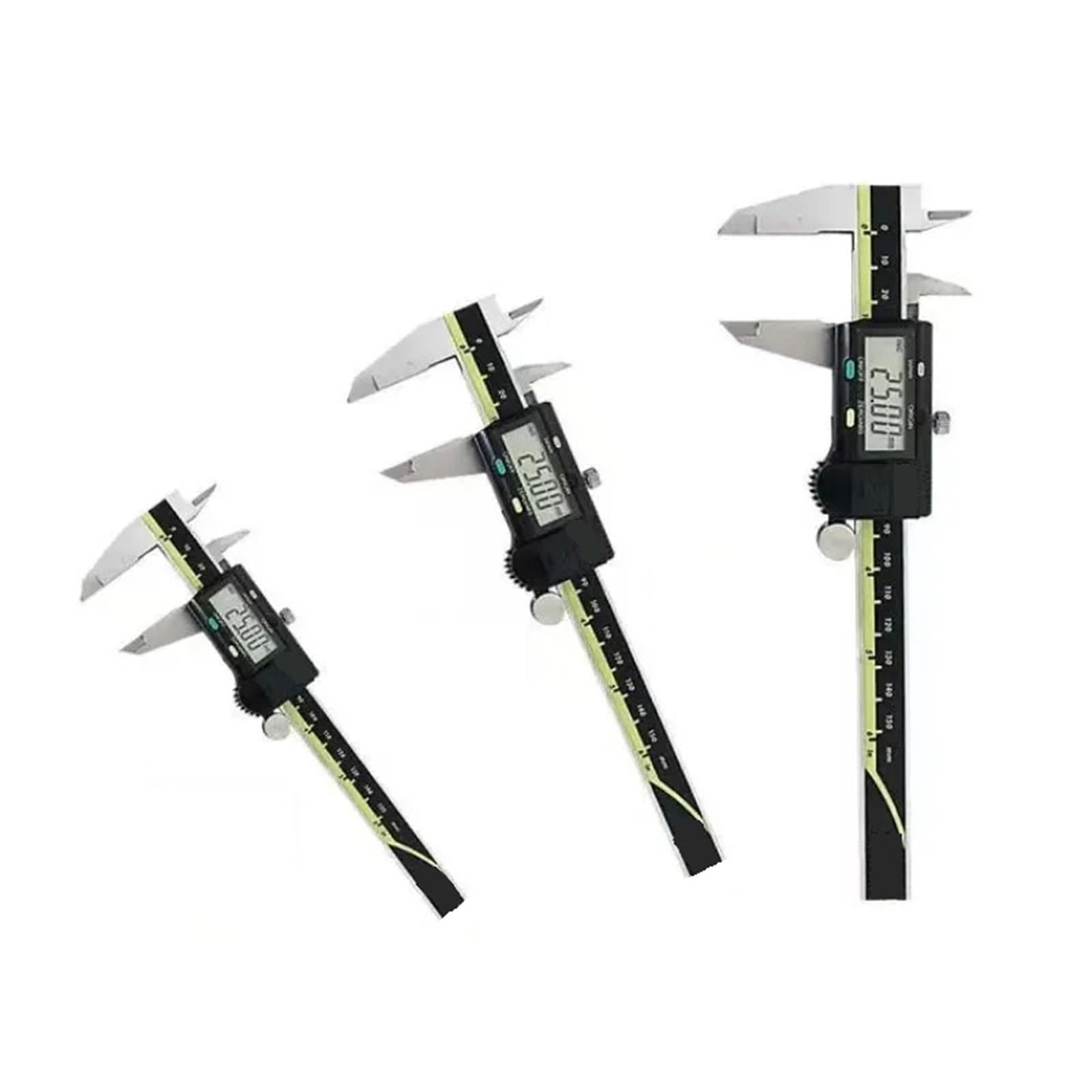 Calibrador digital, Calibrador Vernier digital LCD 150/200/300 mm Herramienta de medición de acero inoxidable,Alta precisión(150mm)