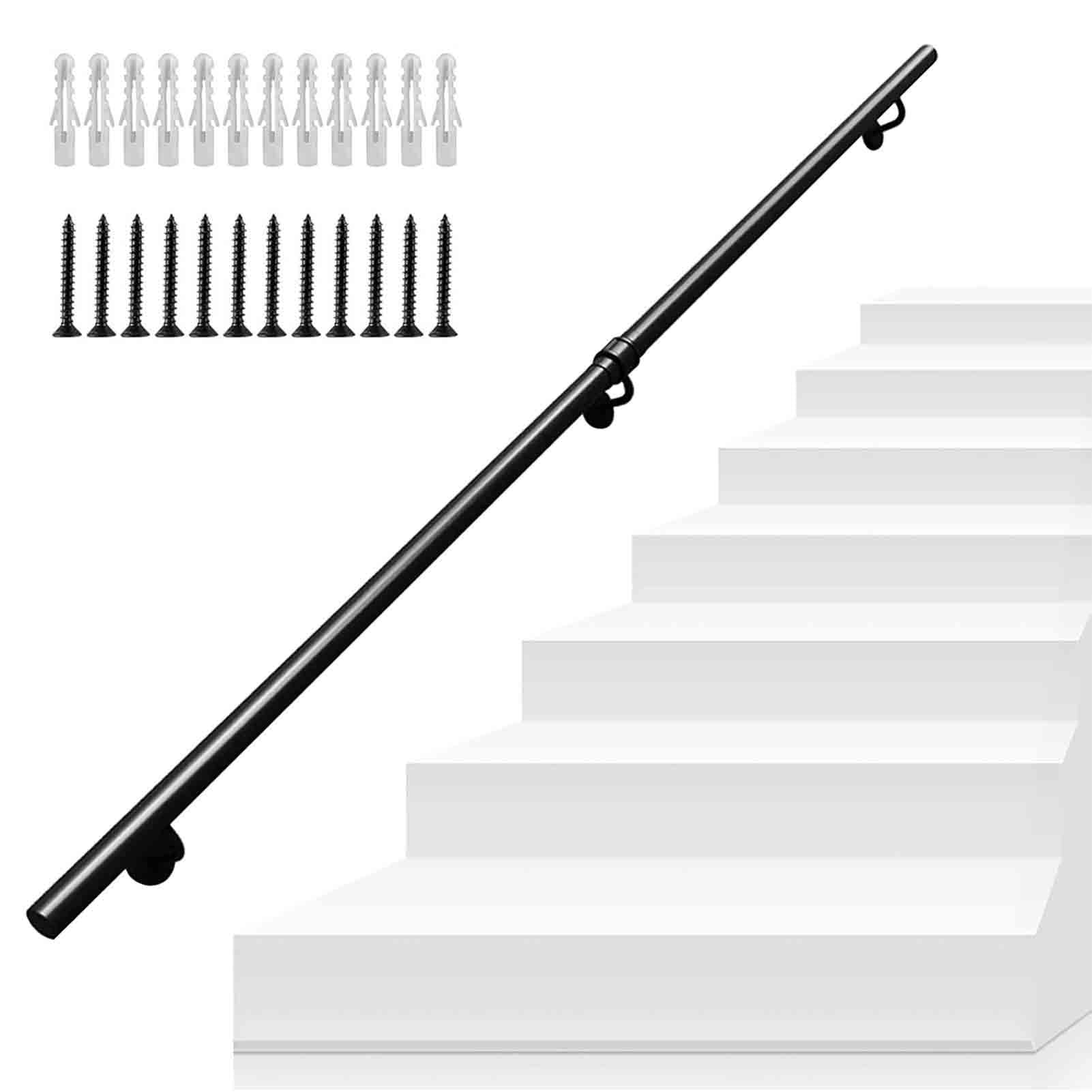 Rambarde escalier métal noir kit fixation 30 à 570 cm - 8