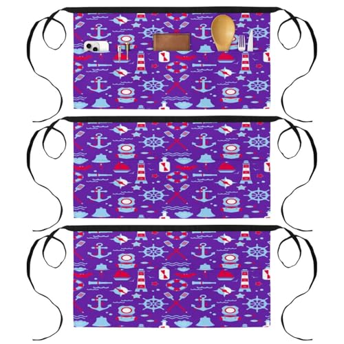 Demi-tablier de cuisine à motif marine pour réussir vos sessions de pâtisserie à la maison