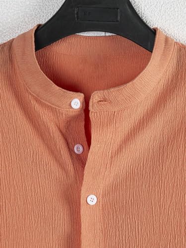 Image of Paralians Men's Polyester T-Shirt with Half Sleeves Solid Pattern Mandarin Collar Western Style and Standard Length | Light Colour Shirt for Men | Shirt for Men Half Sleeves