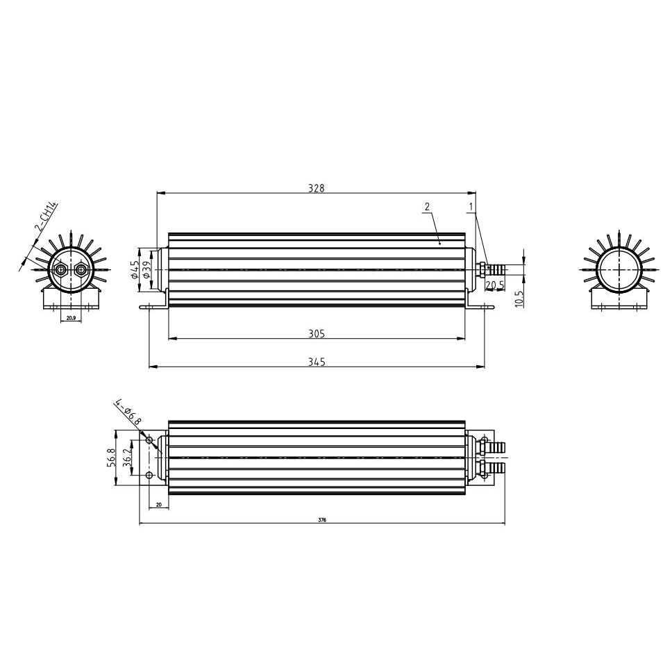 Miniatura 5 de X-Avion Universal de Doble Pase de Aluminio con Aletas Refrigerador de Disipador de Calor para Transmisión de 30,48 cm Negro