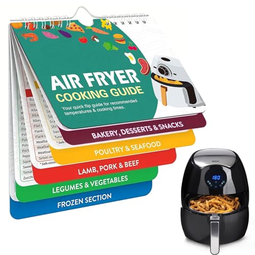 1 PCS Air Fryer Cookbook Magnetic Cheat Sheet,Air Fryer Magnets Cooking Guide Booklet Reference Cooking Times Chart Guide,Cookbooks Instant Air Fryer Accessories Oven Cooking Pot Temp Times Chart