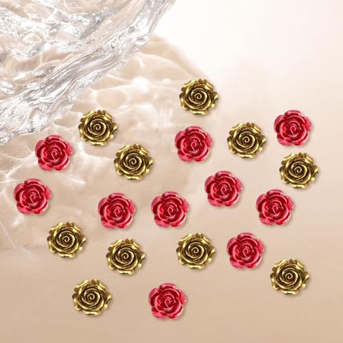 Image of 20 Pack Elegant Rose Flower Men's Lapel Pins Cute Funny Flower Brooch Pins Fun Button Lapel Pins for Men Women Backpacks Jacket Hat Badges Jeans Decor Gold Red