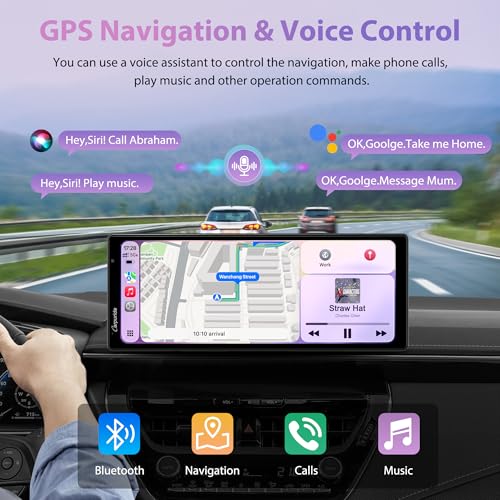 Image of CarpurideW903S3 9.33 Inch HD Wireless Carplay & Android Auto Screen, 4K Front + Wired 1080P Rear + Infrared Camera, with Loop Recording, Bluetooth, GPS, FM, Super Link, 64GB TF