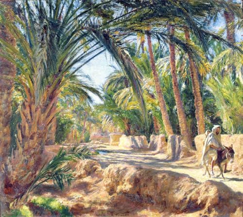 Impression sur toile Sur la route de Biskra par Emile Friant peinture moderne