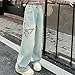 Cltopsku baggy jeans kids Girls Bow Baggy Jeans Elastic Waist Heart Patch Wide Leg Pants for Girl with Pockets Daily Casual Fashion Clothes Blue Size 11