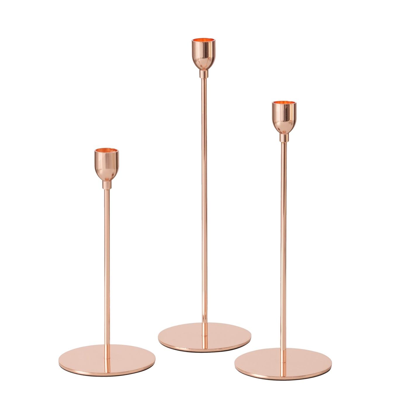 Kerzenständer Set Elegance, 3-teilig, Roségold, 23/27,5/32,5 cm, Metall