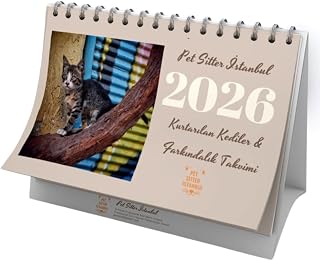 Pet Sitter Istanbul 2026 Takvim, Kurtarılan Kediler ve Farkındalık Günleri, Evcil Hayvan Tatilleri Temalı Masa Takvimi