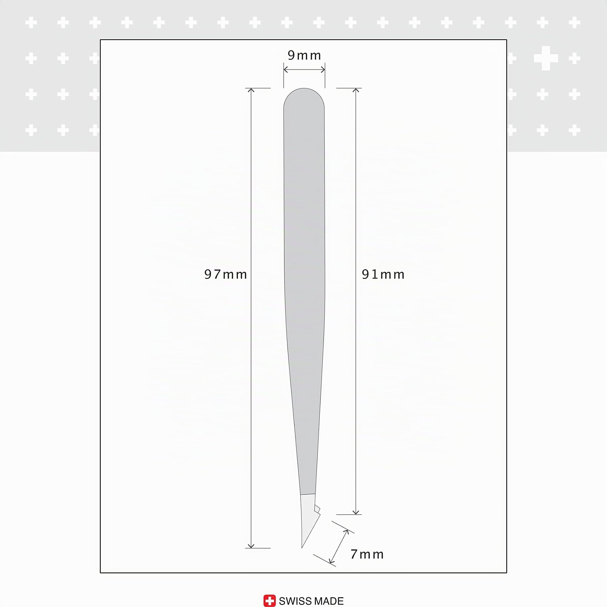 Rubis pinzetta sopracciglia professionale inox e le schegge e frammenti - doppia funzione punta obliqua e sottile