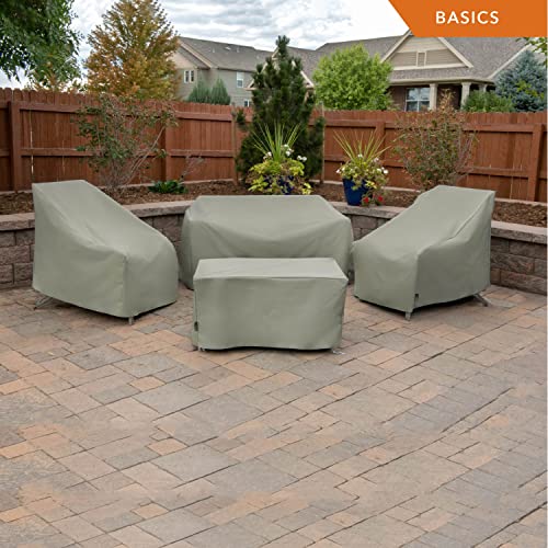 Modern Leisure® Basics Patio Ottoman/Coffee Table Cover, 37" L X 22" W X 17" H, Sage #TOP6