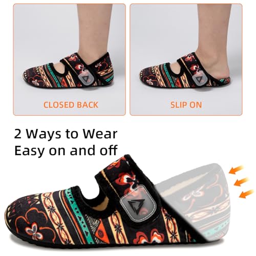 ATHMILE House Slippers for Women Men Indoor Barefoot Socks Wide Diabetic Shoes Adjustable House Slippers for Home Travel2